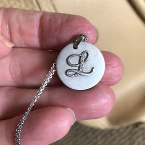 Sterling Silver and Diamond Initial Necklace